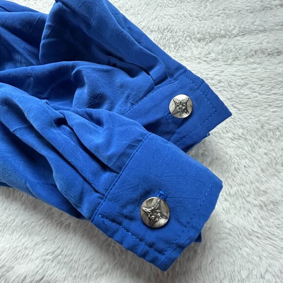 Vintage Saint Germain Paris Women Blue Embroidered Jacket Pants Two-Piece Set XL - Picture 11 of 16